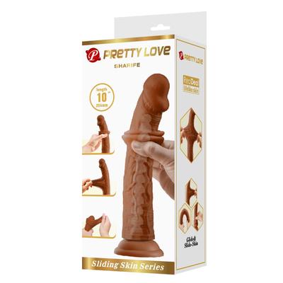 25,4 cm Çift Katmanlı Realistik Vantuzlu Testissiz Melez Dildo Penis