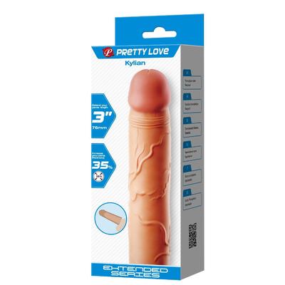 7.5 cm Dolgulu Ten Rengi Silikon Kylian Penis Kılıfı