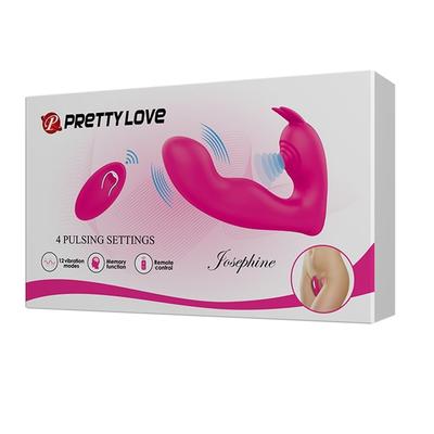 Uzaktan Kumandalı 12 Titreşim 4 Darbe Fonksiyonlu G-Spot Vajinal Pembe Vibratör