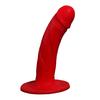 16 cm kırmızı renkli vantuzlu silikon dildo penis