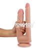 22 cm çift girişli vantuzlu tam realistik dildo penis