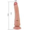 25 cm Çift Katmanlı Realistik Vantuzlu Testissiz Melez Dildo Penis