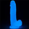 Gece Parlayan Fosforlu 19 cm Realistik Vantuzlu Şeffaf Dildo